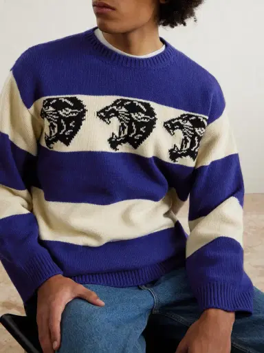Valentino Garavani Striped Jacquard-Knit Wool Sweater | Thumbnail 3