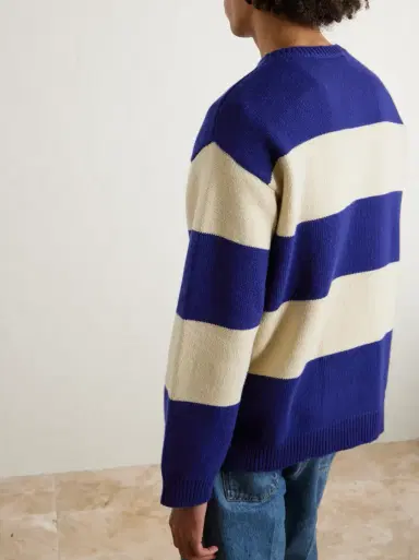Valentino Garavani Striped Jacquard-Knit Wool Sweater | Thumbnail 4