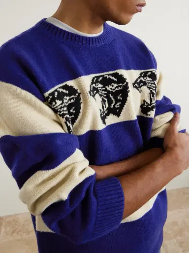 Valentino Garavani Striped Jacquard-Knit Wool Sweater | Thumbnail 5
