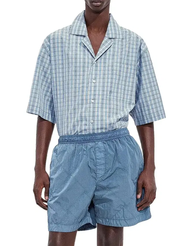 Men's Intrecciato Crinkled Swim Shorts