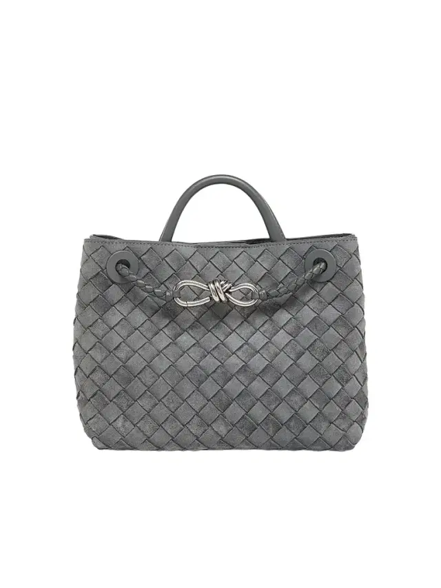 Women's Andiamo Small Intrecciato-Suede Top Handle Bag
