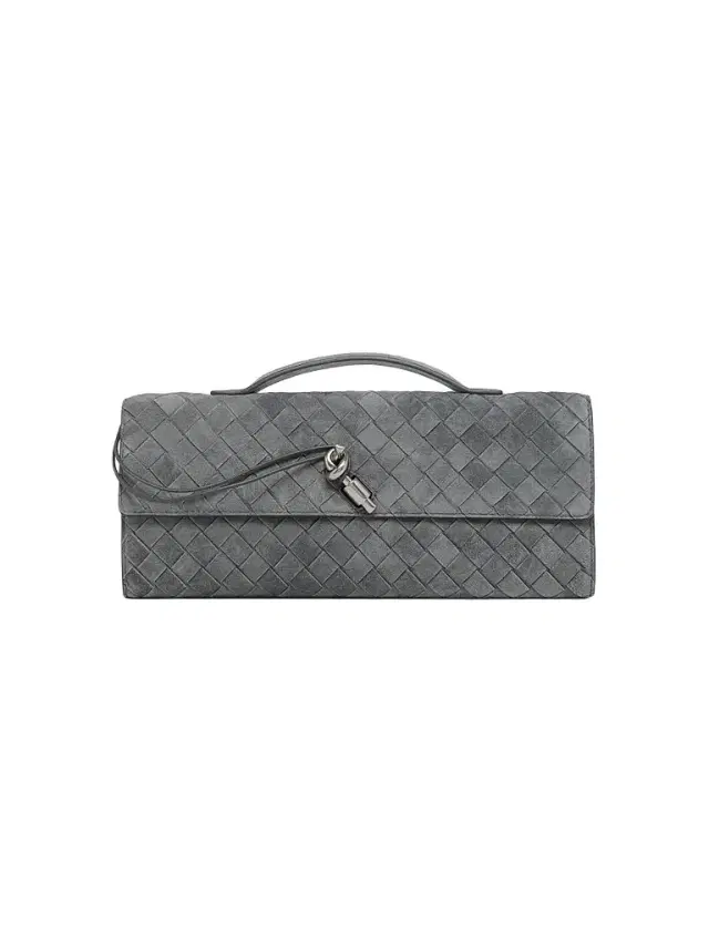 Women's Andiamo Intrecciato-Suede Top-Handle Clutch