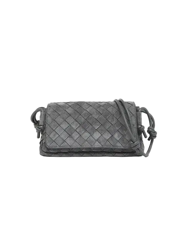 Women's Notturno Intrecciato Suede Pouch