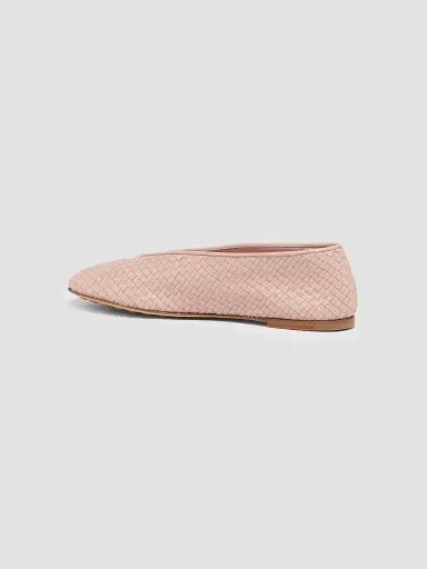 Bottega Veneta Women's Rosa Intrecciato Leather Flats | Thumbnail 2