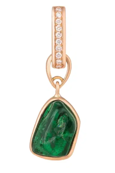 CLARA CHEHAB Green Tourmaline Diamond Small Liberté Charm | Thumbnail 1