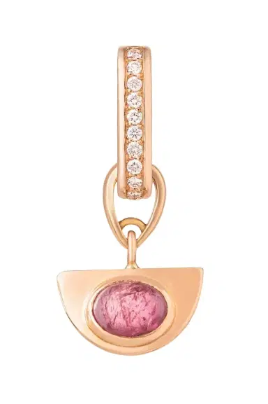 CLARA CHEHAB Pink Tourmaline Diamond Liberté Half Moon Charm | Thumbnail 1 CLARA CHEHAB Pink Tourmaline Diamond Liberté Half Moon Charm | Thumbnail 1