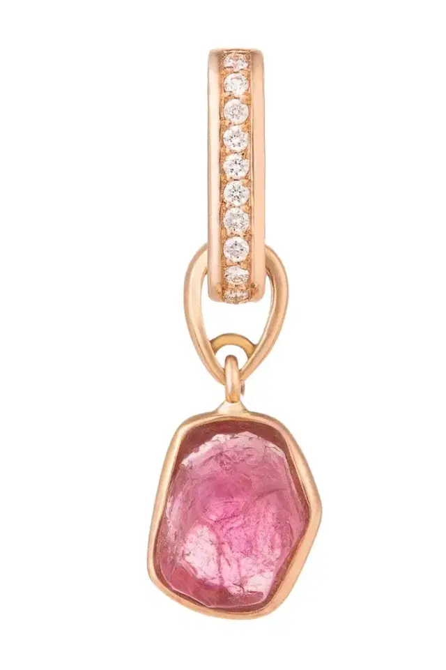CLARA CHEHAB Pink Tourmaline Diamond Small Liberté Charm