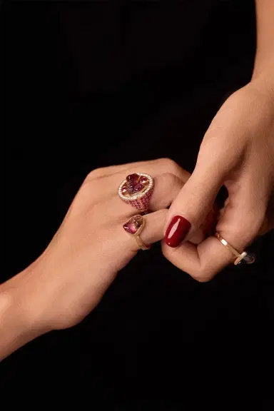 CLARA CHEHAB Watermelon Tourmaline Small Genesis Ring | Thumbnail 3