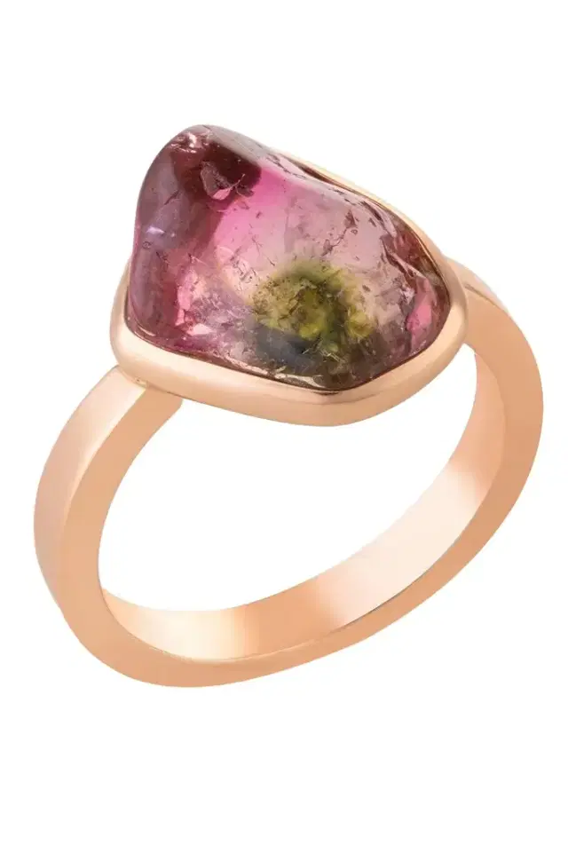 CLARA CHEHAB Watermelon Tourmaline Small Genesis Ring