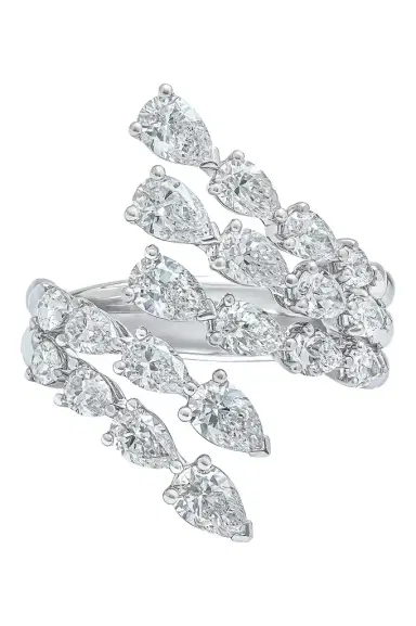 ARZANO Diamond Pear Four Row Bypass Ring | Thumbnail 1 ARZANO Diamond Pear Four Row Bypass Ring | Thumbnail 1
