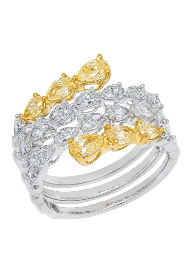 ARZANO Diamond Four Row Ring
