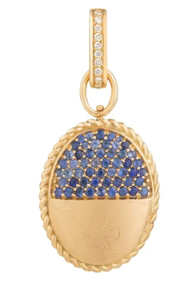 CLARA CHEHAB Blue Sapphire Diamond Medium Liberté Rope Charm