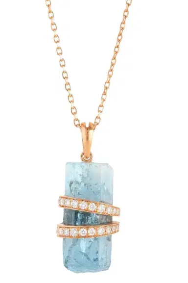 CLARA CHEHAB Diamond Aquamarine Large Elemental Pendant | Thumbnail 1 CLARA CHEHAB Diamond Aquamarine Large Elemental Pendant | Thumbnail 1