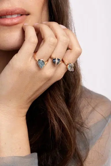 CLARA CHEHAB Diamond Aquamarine Small Elemental Ring | Thumbnail 2 CLARA CHEHAB Diamond Aquamarine Small Elemental Ring | Thumbnail 2