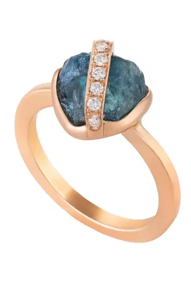 CLARA CHEHAB Diamond Aquamarine Small Elemental Ring | Thumbnail 1 CLARA CHEHAB Diamond Aquamarine Small Elemental Ring | Thumbnail 1