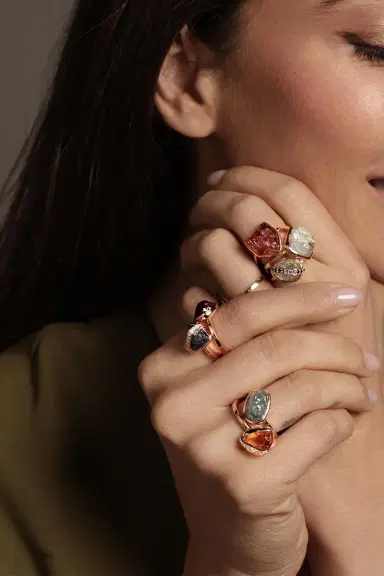 CLARA CHEHAB Diamond Citrine Small Elemental Ring | Thumbnail 2 CLARA CHEHAB Diamond Citrine Small Elemental Ring | Thumbnail 2