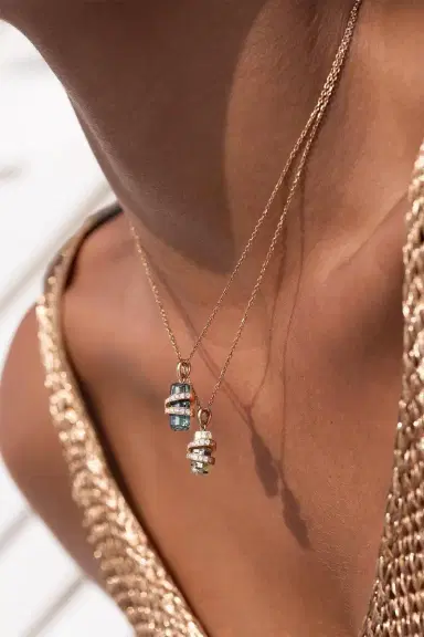 CLARA CHEHAB Diamond Green Tourmaline Medium Elemental Pendant | Thumbnail 2 CLARA CHEHAB Diamond Green Tourmaline Medium Elemental Pendant | Thumbnail 2