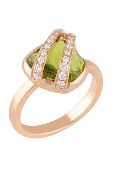 CLARA CHEHAB Diamond Peridot Elemental Ring | Thumbnail 1 CLARA CHEHAB Diamond Peridot Elemental Ring | Thumbnail 1