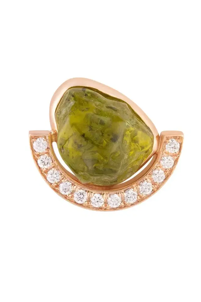 CLARA CHEHAB Diamond Peridot Stud Earring