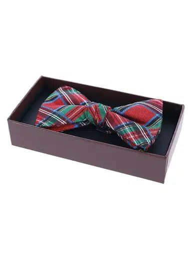 Trafalgar Men's Holiday Nicholas Plaid Bow Tie | Thumbnail 2 Trafalgar Men's Holiday Nicholas Plaid Bow Tie | Thumbnail 2