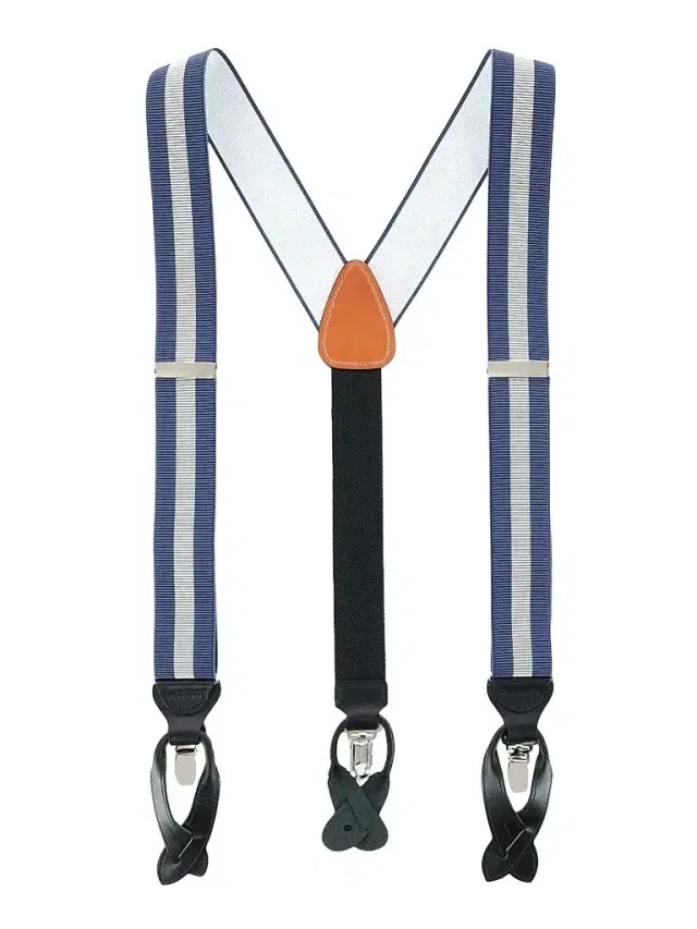 Trafalgar Men Oliver Convertible Striped Suspenders