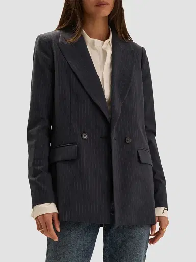 Favorite Daughter Women's The Suits You Pinstripe Blazer | Thumbnail 4