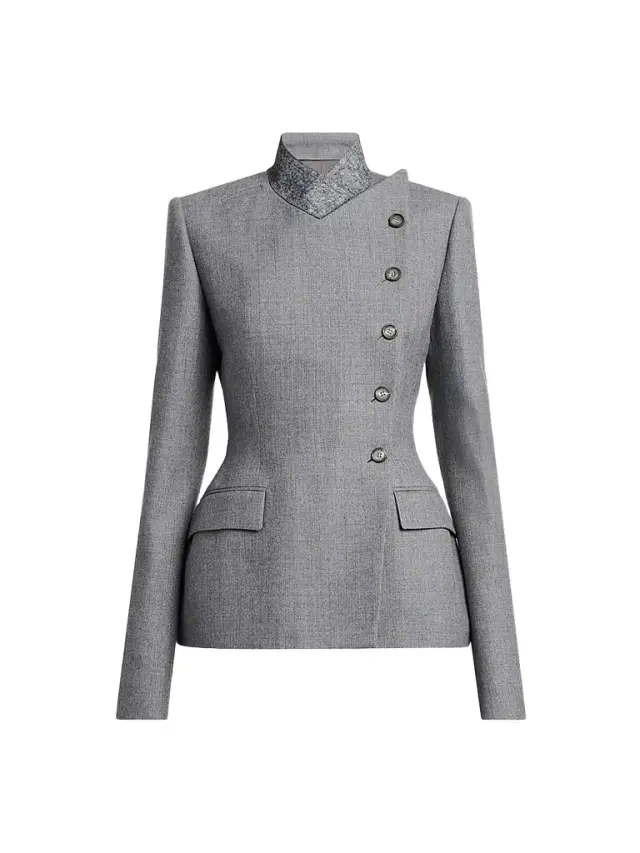 Alexander McQueen Women's Cross Lapel Structured Wool Jacket