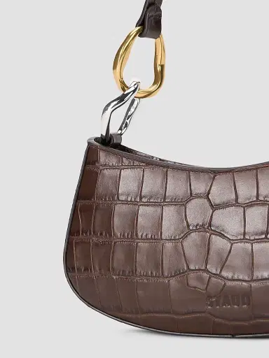 Staud Women's Ollie Croc-Embossed Leather Shoulder Bag | Thumbnail 3