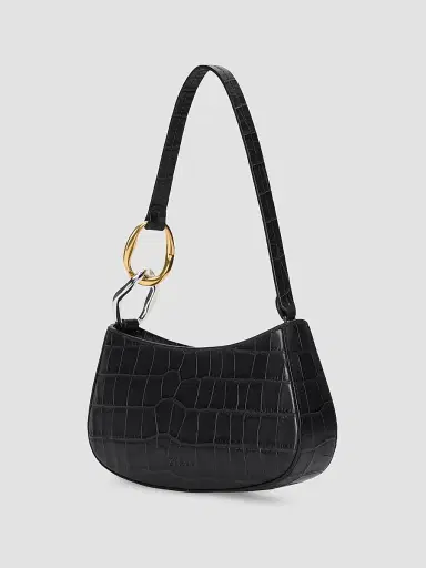 Staud Women's Ollie Croc-Embossed Leather Shoulder Bag | Thumbnail 2