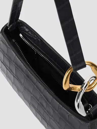 Staud Women's Ollie Croc-Embossed Leather Shoulder Bag | Thumbnail 3