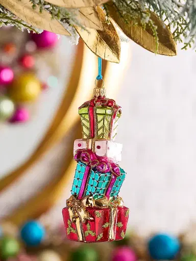 Glassware Art Studio Small Pile Of Gifts Glass Ornament | Thumbnail 1 Glassware Art Studio Small Pile Of Gifts Glass Ornament | Thumbnail 1