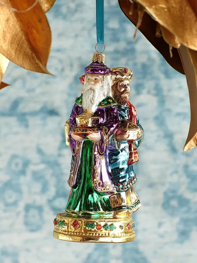 Glassware Art Studio Three Wise Men's Glass Ornament
