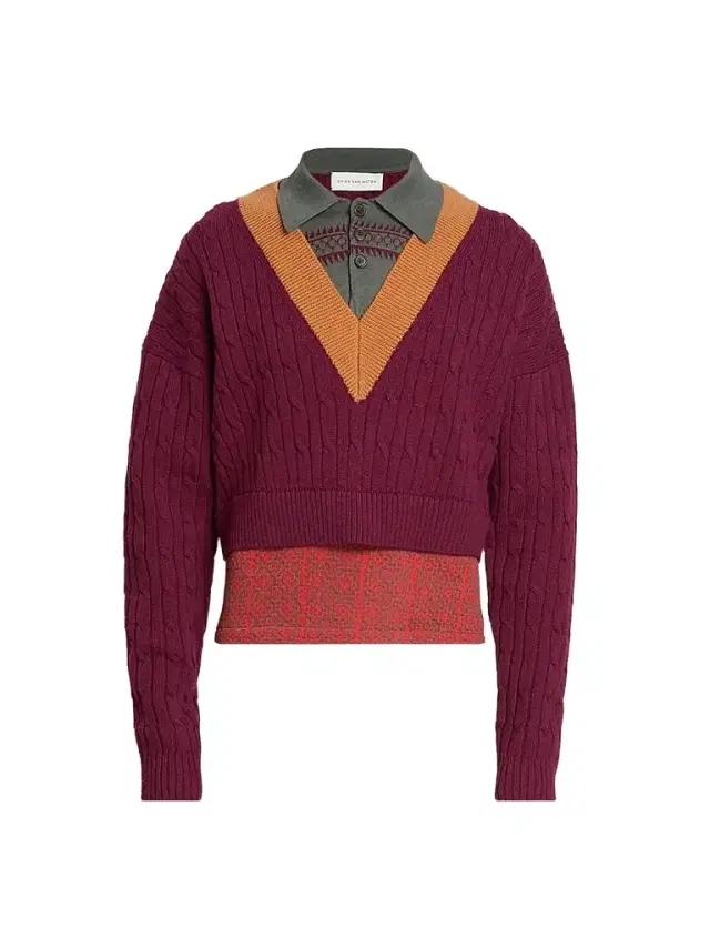 Dries Van Noten Men's Medan Layered Wool-Cotton Sweater