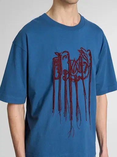 Dries Van Noten Men's Embroidered Cotton Crewneck T-Shirt | Thumbnail 5