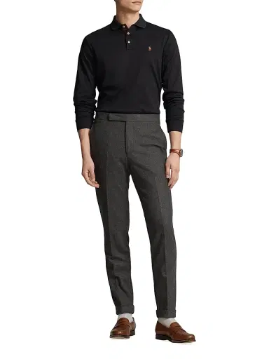 Polo Ralph Lauren Men's Cotton Interlock Long-Sleeve Polo Shirt | Thumbnail 2