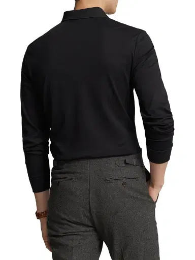 Polo Ralph Lauren Men's Cotton Interlock Long-Sleeve Polo Shirt | Thumbnail 4