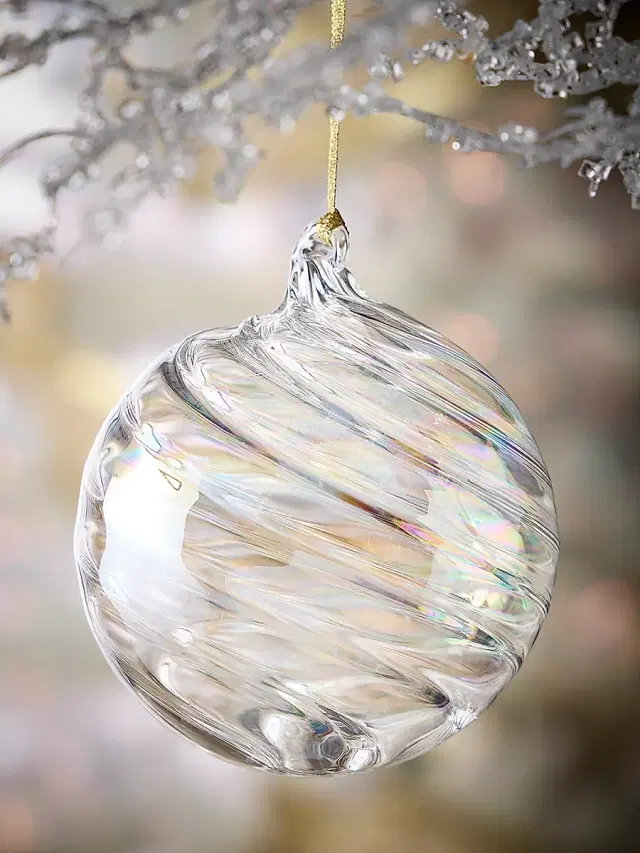Jim Marvin Swirl Glass Ball Ornament