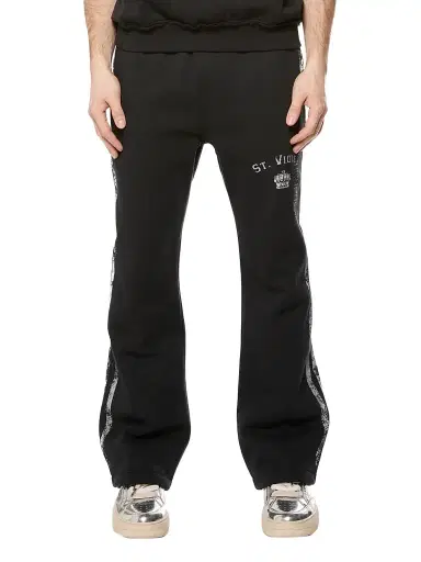 Purple Brand Men's Logo Cotton Fleece Flare Pants | Thumbnail 1