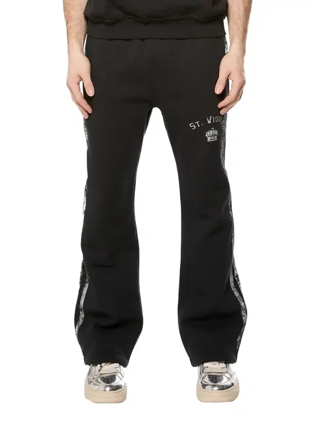 Purple Brand Men's Logo Cotton Fleece Flare Pants