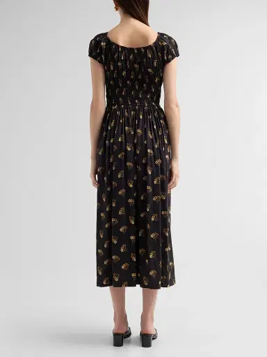 DÔEN Women's Quinley Cotton-Blend Floral Smocked Midi Dress | Thumbnail 3 DÔEN Women's Quinley Cotton-Blend Floral Smocked Midi Dress | Thumbnail 3