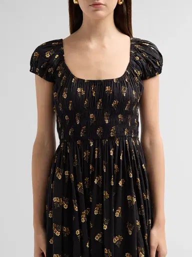 DÔEN Women's Quinley Cotton-Blend Floral Smocked Midi Dress | Thumbnail 5 DÔEN Women's Quinley Cotton-Blend Floral Smocked Midi Dress | Thumbnail 5