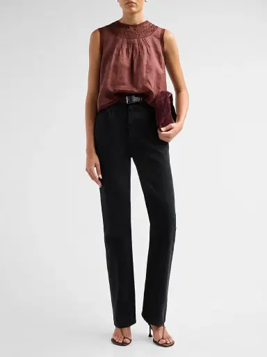 DÔEN Women's Liletta Lace-Trim Top | Thumbnail 2