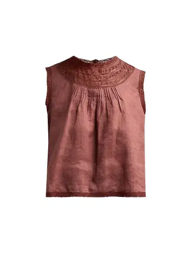 DÔEN Women's Liletta Lace-Trim Top | Thumbnail 1