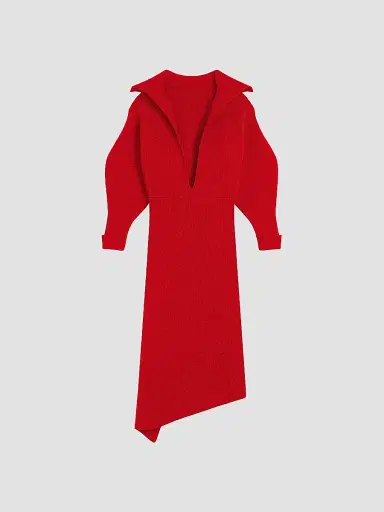 Givenchy Women's Slashed Midi Dress in Wool and Cashmere | Thumbnail 2 Givenchy Women's Slashed Midi Dress in Wool and Cashmere | Thumbnail 2