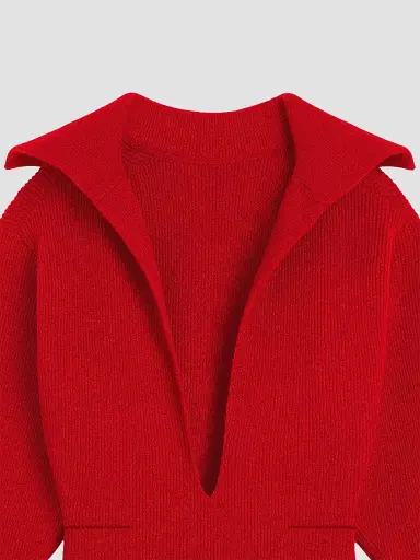Givenchy Women's Slashed Midi Dress in Wool and Cashmere | Thumbnail 4 Givenchy Women's Slashed Midi Dress in Wool and Cashmere | Thumbnail 4
