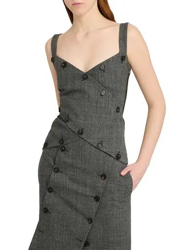Ferragamo Women's Button-Detail Mouliné Wool Sleeveless Top | Thumbnail 7 Ferragamo Women's Button-Detail Mouliné Wool Sleeveless Top | Thumbnail 7