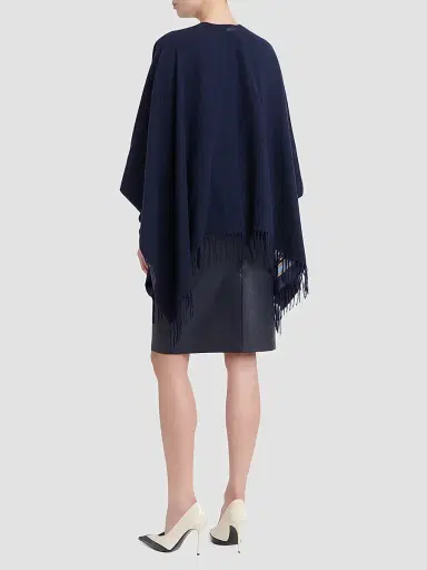 Ferragamo Women's Leopard Print Cashmere-Wool Reversible Cape | Thumbnail 3