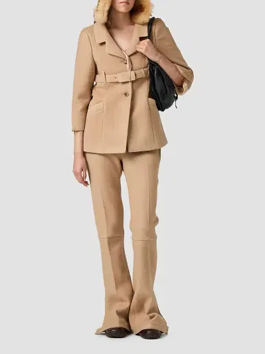 Miu Miu Women's Double Wool Pants | Thumbnail 2 Miu Miu Women's Double Wool Pants | Thumbnail 2