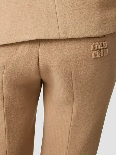 Miu Miu Women's Double Wool Pants | Thumbnail 7 Miu Miu Women's Double Wool Pants | Thumbnail 7