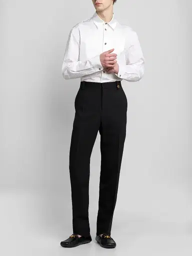 Versace Men's Medusa Stretch-Wool Pants | Thumbnail 2